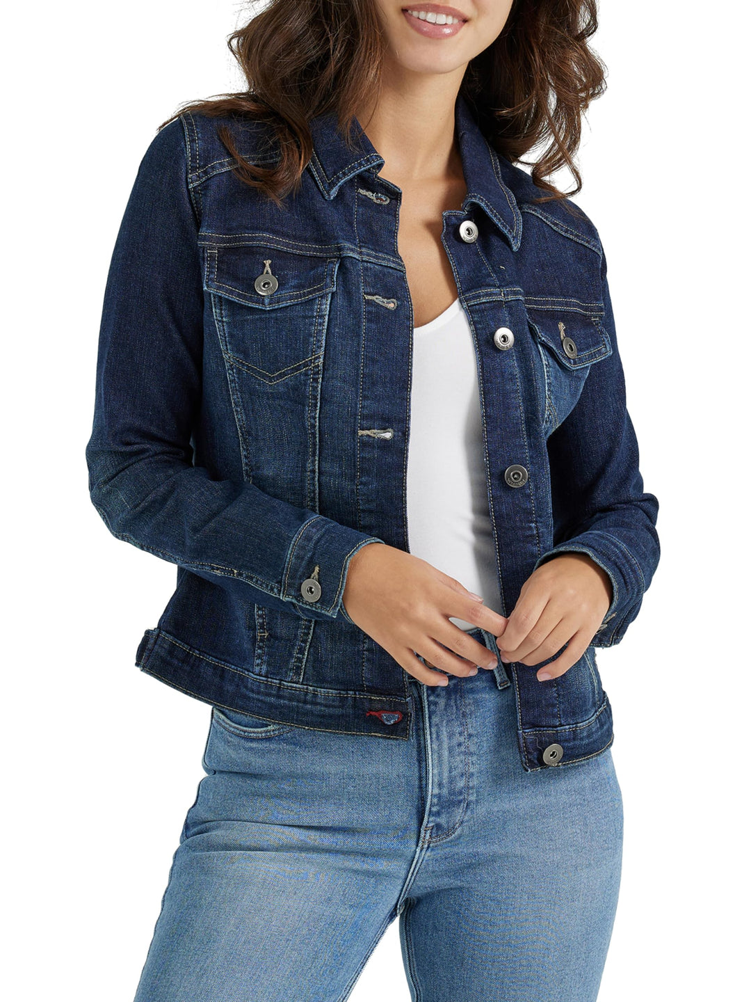 Wrangler Authentics Damen Stretch Denim Jacket Jeansjacke S Getrunken, S Getrunken