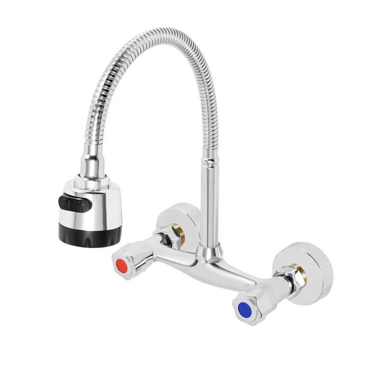 Küche Armatur Wasserhahn Wandmontage 360° Drehbar Mischbatterien Armatur Wandarmatur Spültischarmatu