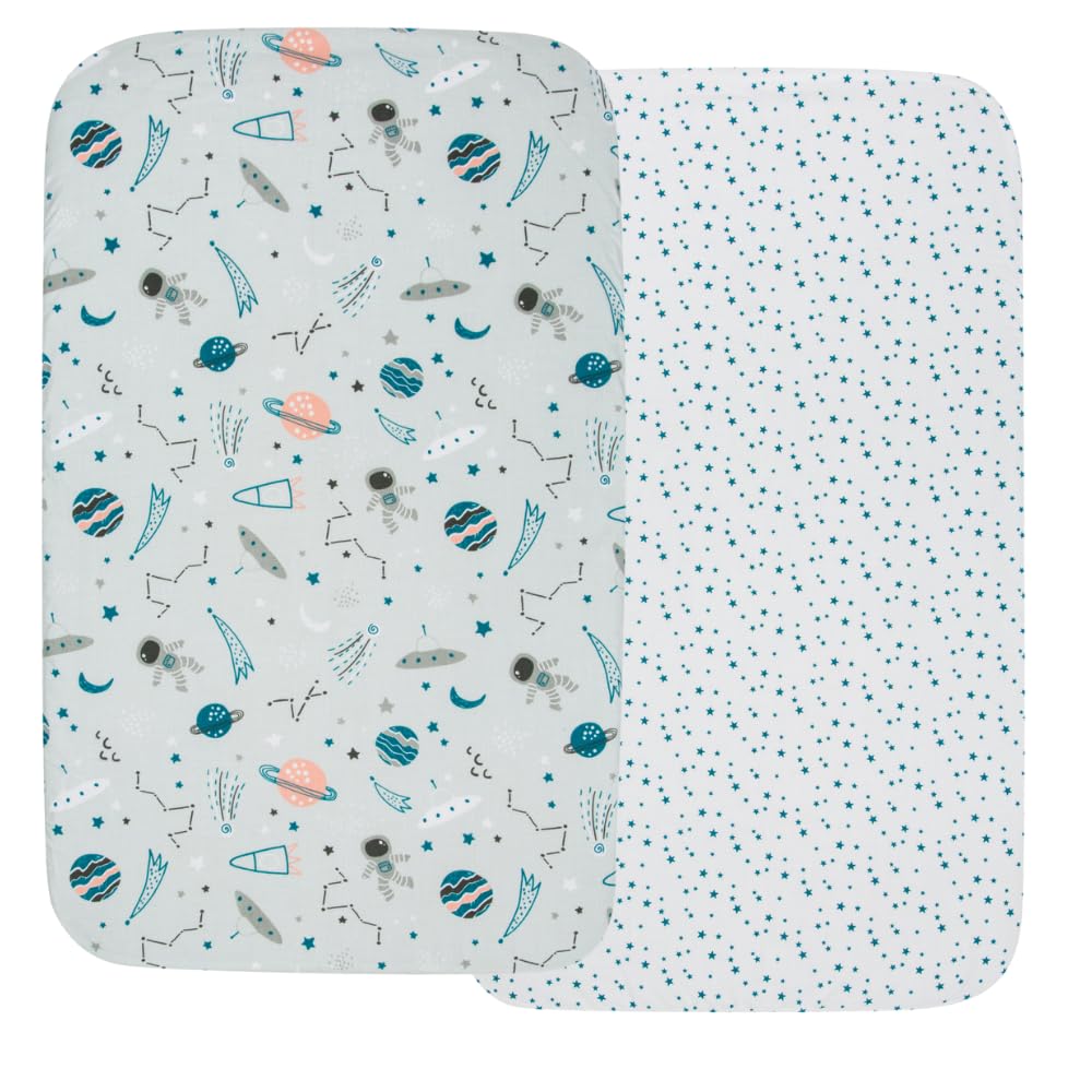 FlyIdeas Spannbettlaken für Kinderwagen Stubenwagen Moseskörbe 75x35 cm, 2 STK. - 2 Spannbettlaken P