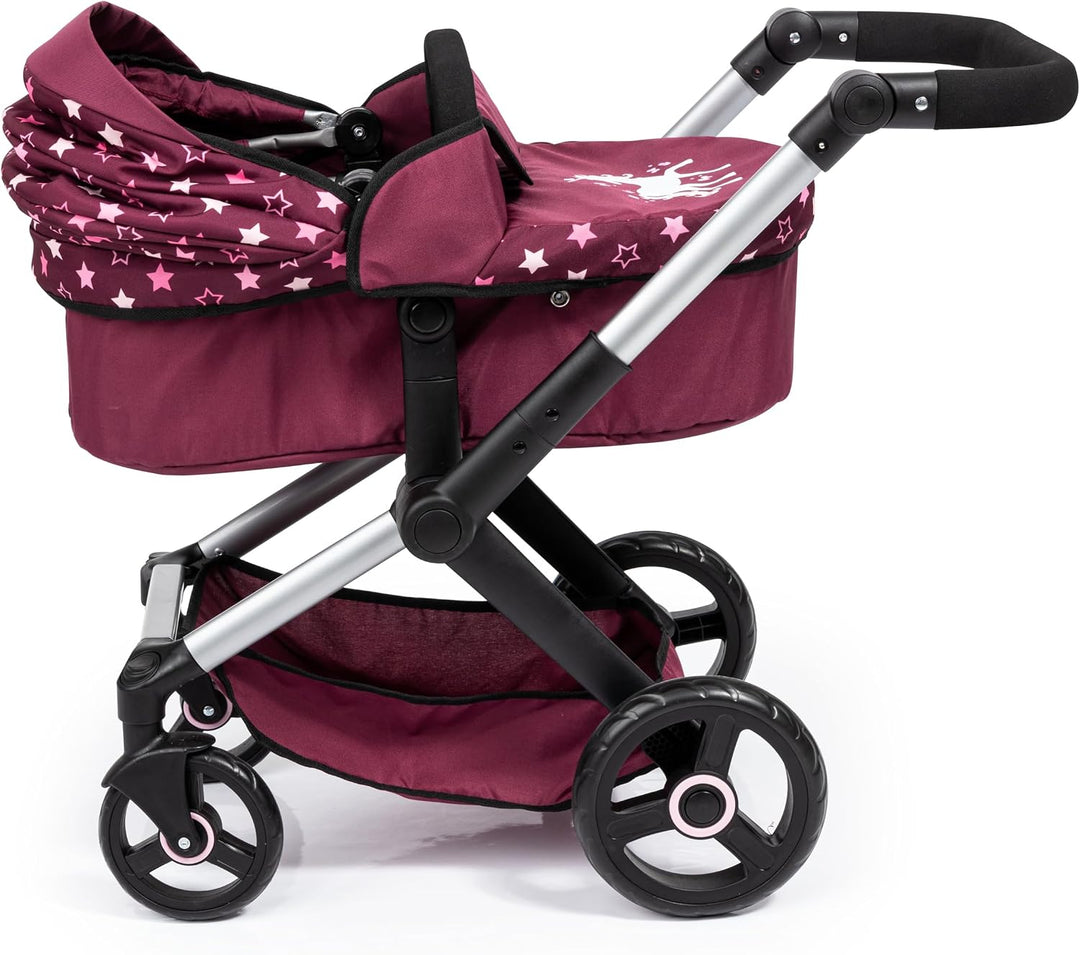 Bayer Design 17023AA Puppenwagen Xeo mit Tasche, höhenverstellbarer Griff, Schwenkschieber, wandelba