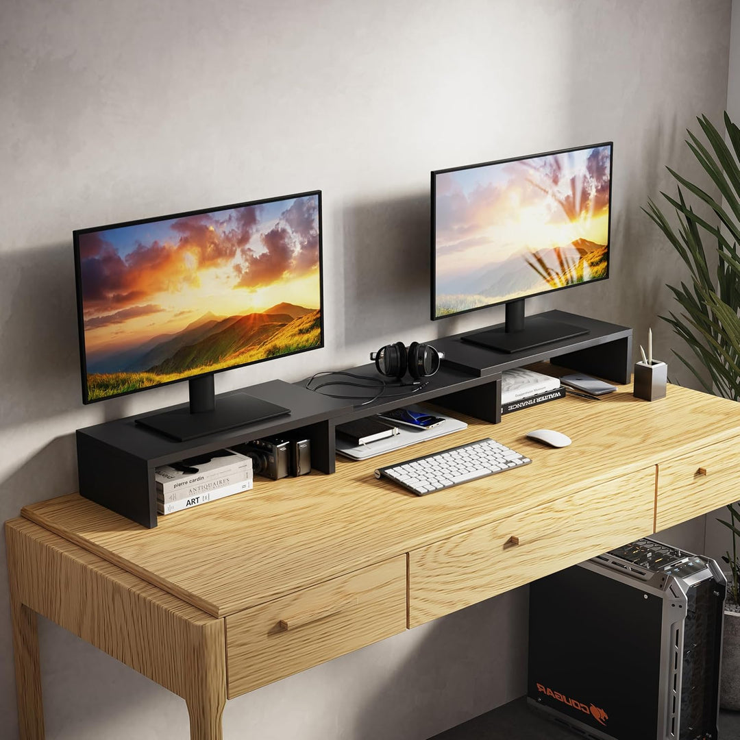 Dual Monitor Stand Riser, Monitorständer, Laptopständer, Schreibtisch-Organisator, Computerständer,