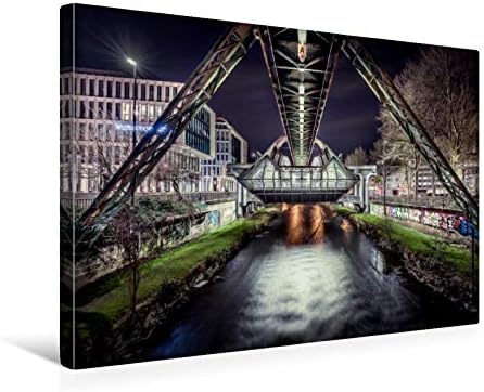 Premium Textil-Leinwand 45 x 30 cm Quer-Format Schwebebahnstation Wuppertal | Wandbild, HD-Bild auf