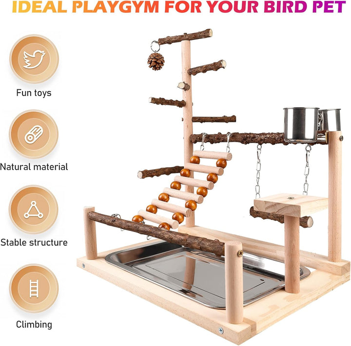 Vögel Spielplatz, Wellensittich Spielplatz Vogel-Spielplatz, Papageienspielständer Mit Feeder Cup Un