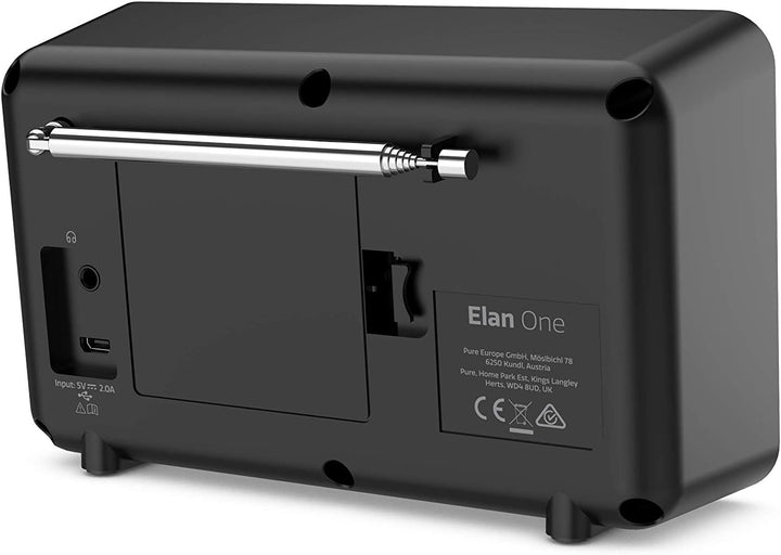 Pure Elan One tragbares DAB+ Radio mit Bluetooth 5.0 (DAB/DAB+ und UKW Radio, 2,4" TFT Display, 20 S