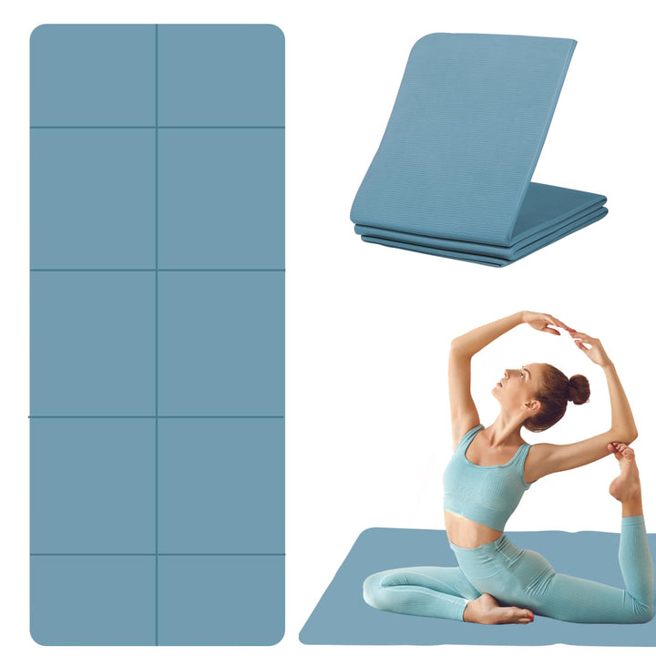 Foldable Yoga Mat - TPE Exercise Pilates Mat - 183 x 61 cm, 5 mm Dick, Sport Matte für Pilates, Gymn
