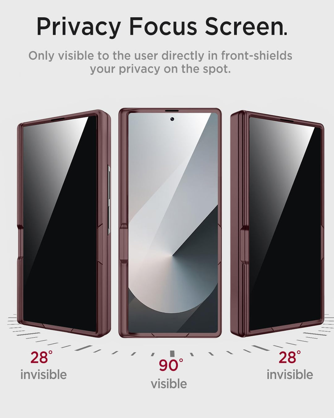 Miimall Kompatibel mit Samsung Galaxy Z Fold 7 Hülle mit Displayschutz Anti-SPY, [Magnetischer Schar