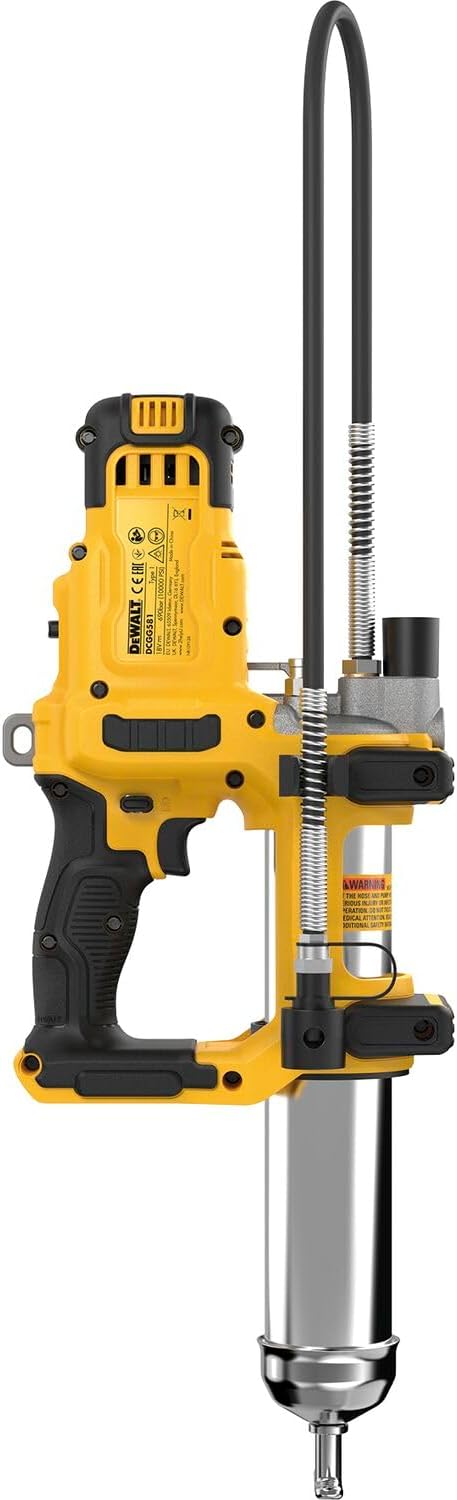 DEWALT Akku-Fettpresse DCGG581N, 18 Volt, mit LED-Beleuchtung, 1,2 m Schlauch, Schulterriemen, ohne