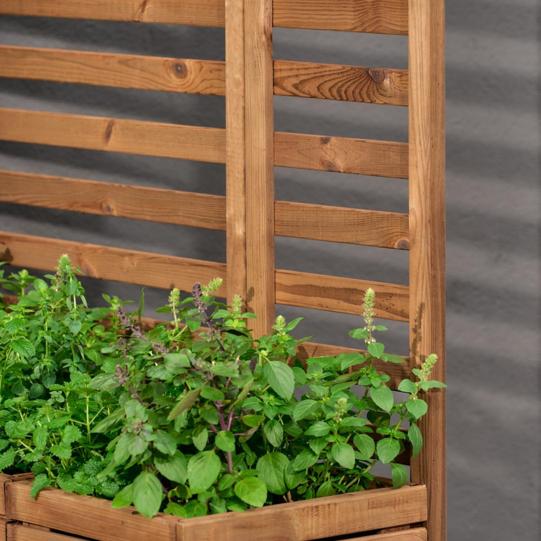 Modulares Rankgitter 50cm hoch – Spalier für Homerzo Pflanzkübel – Erweiterbare Holz Gitterwand für
