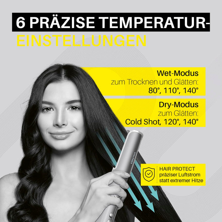 STYLE & SHINE by VITALmaxx Straight & Air Styler | Hair Styler 2 in 1: Glätteisen & Haartrockner | H