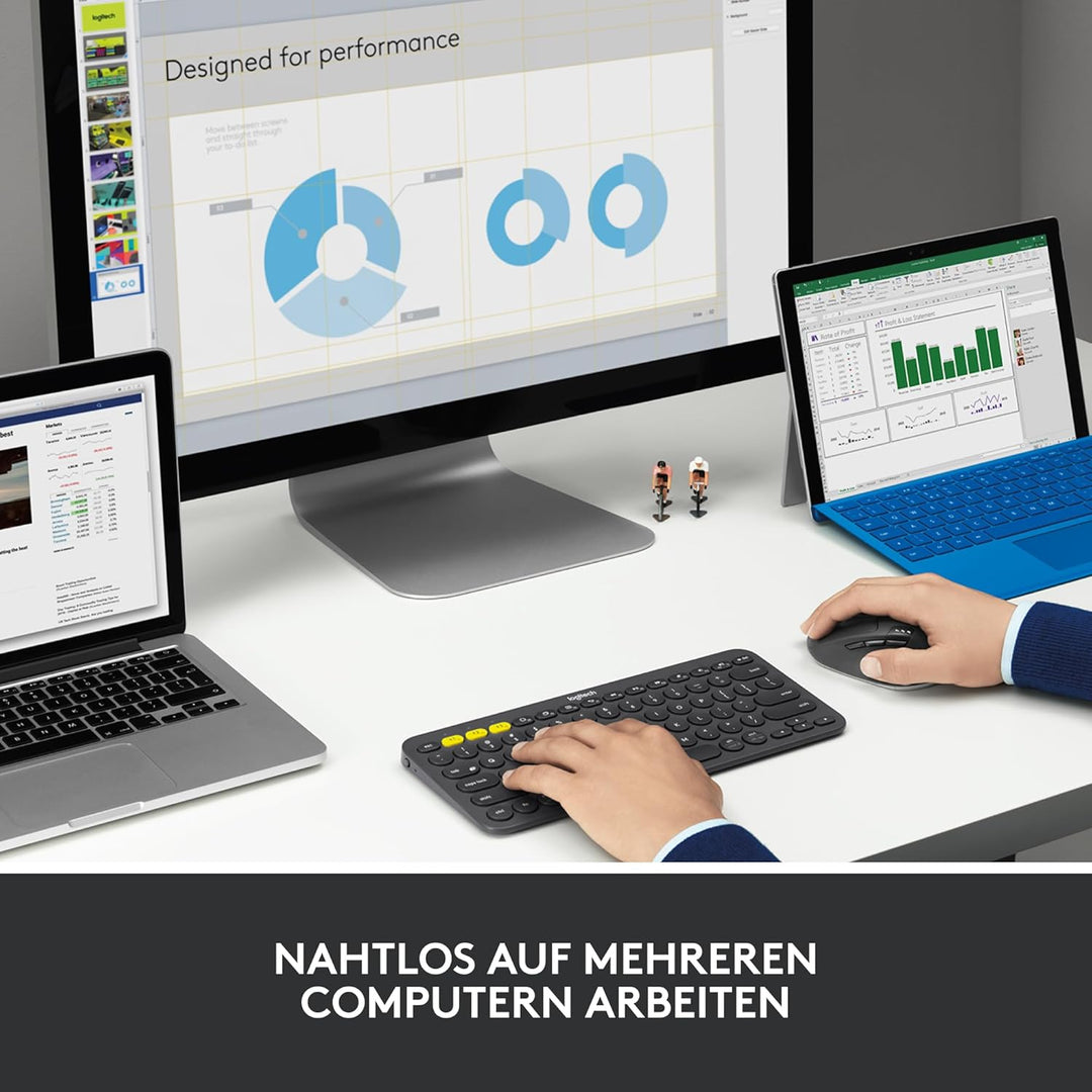 Logitech M720 Triathlon Multi-Device Kabellose Maus, Bluetooth, USB-Unifying-Empfänger, 1000 DPI, 6