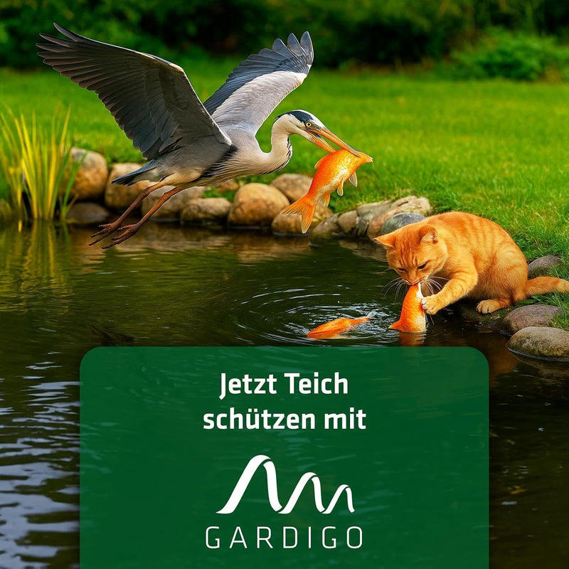 GARDIGO® Teichgitter 40er Set I Reiherschreck Gartenteich | Katzenabwehr Vogelabwehr I Schutz vor Fi