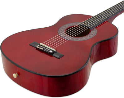 TIGER CLG4-RD Klassikgitarre 3/4, Rot rot Three Quarter Size Age 9 - 11, rot Three Quarter Size Age