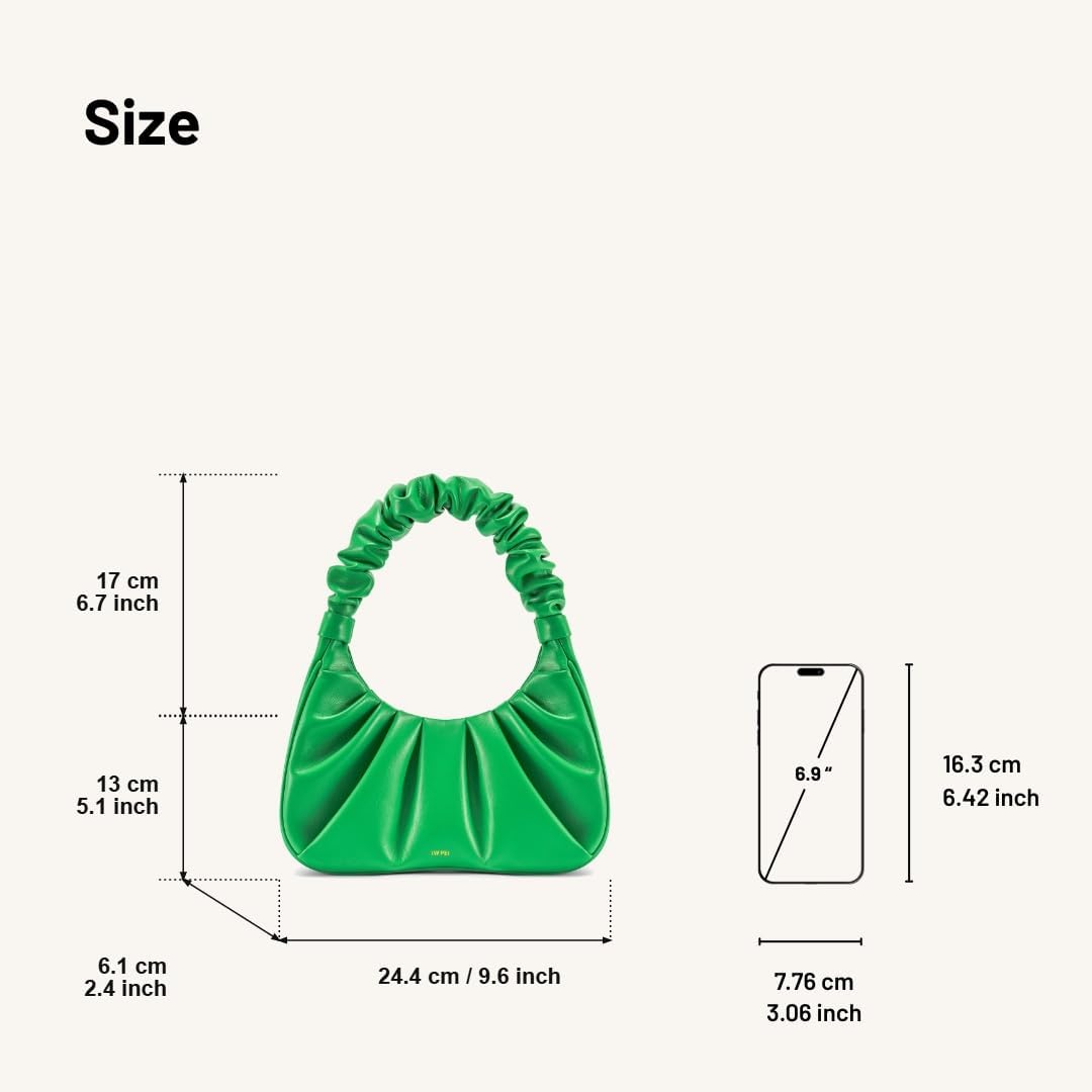 JW PEI Gabbi Damen Handtasche mit gerüschtem Hobo Grasgrün, Grasgrün