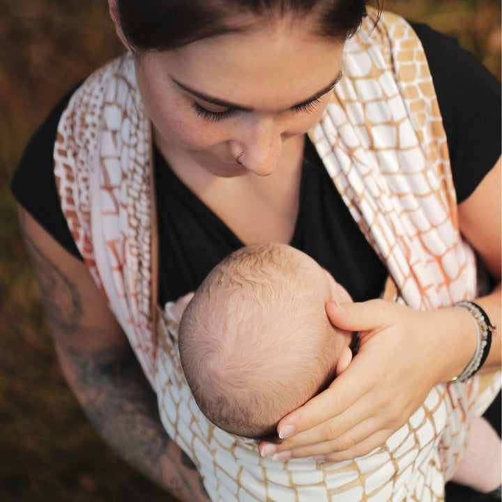 Hoppediz Baby-Tragetuch ab Geburt, Neugeboren bis Kleinkind, 100% kbA-Baumwolle (Bio), Darwin creme