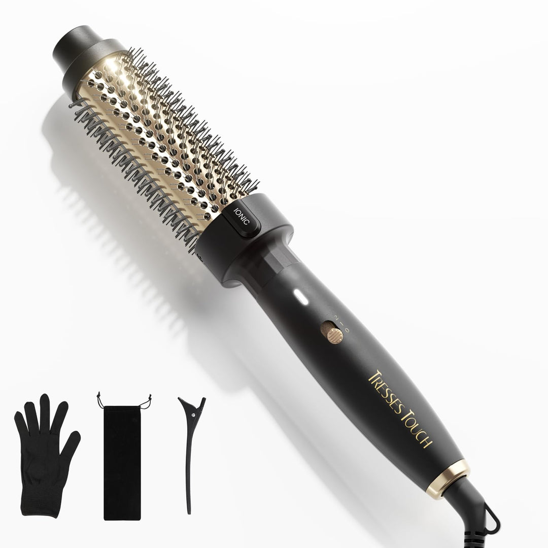 Thermal Brush, Thermobürste Negativ-Ionen, Wärmebürste Rundbürste mit 2 Temperaturstufen, Stylingbür
