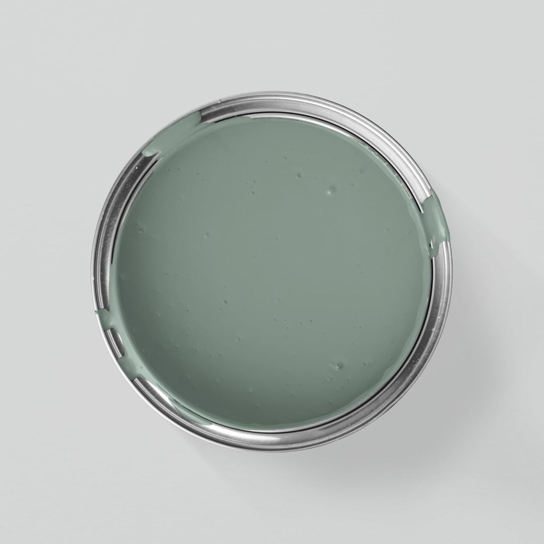 MissPompadour edelmatte Wandfarbe Grün mit Grau 1L - sehr hohe Deckkraft - geruchsneutrale, spritzfr