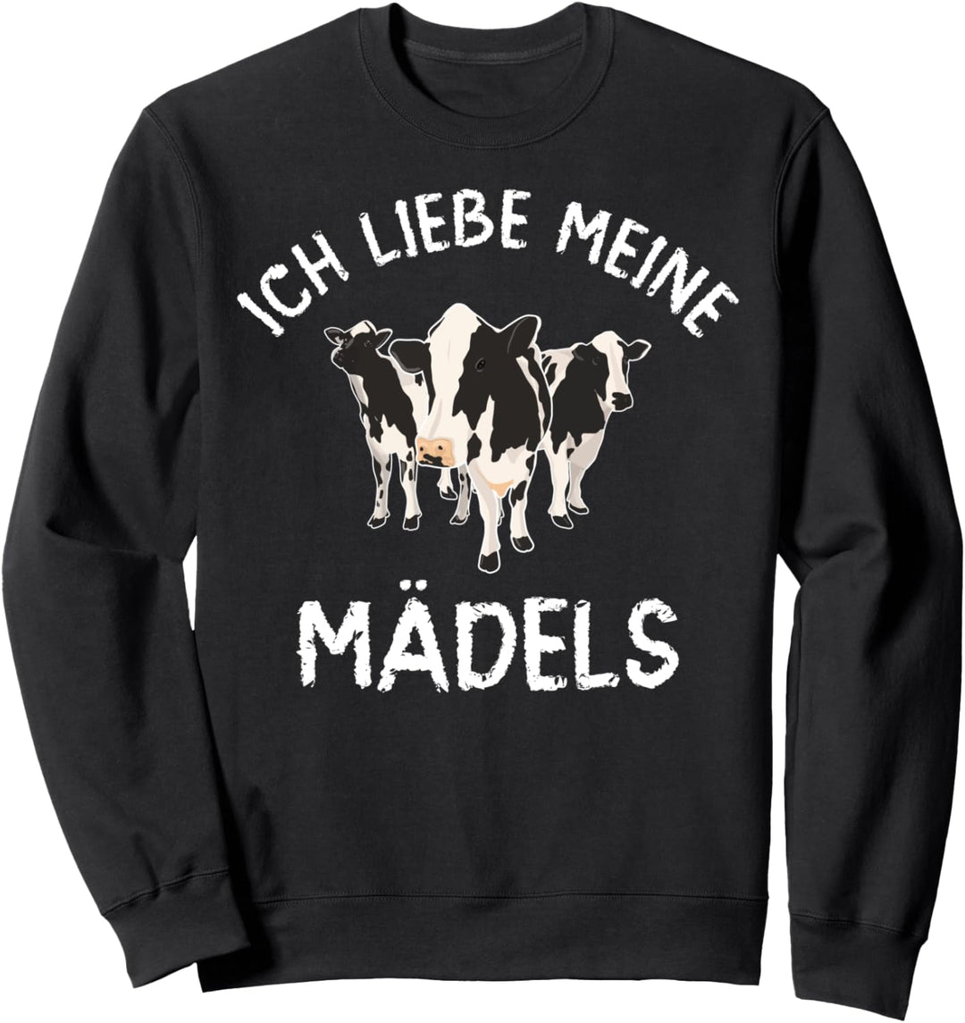 "Ich liebe meine Mädels" lustiges Landwirt Landleben Kühe Sweatshirt