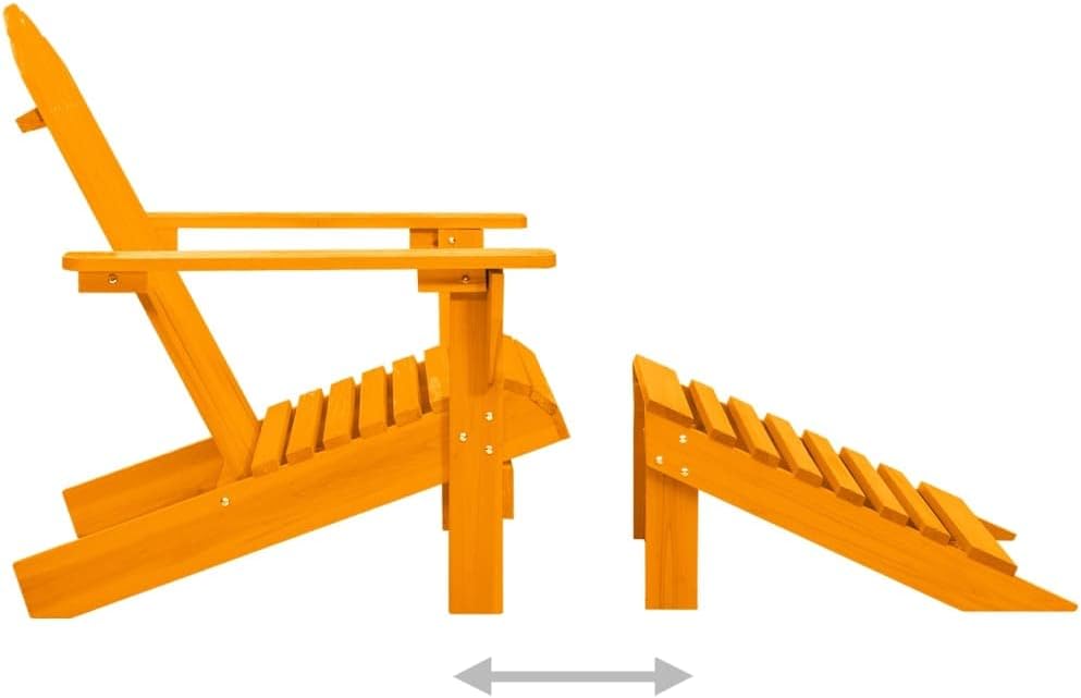 vidaXL Tannenholz Massiv Adirondack Gartenstuhl mit Fussstütze Liegestuhl Deckchair Gartenliege Gart