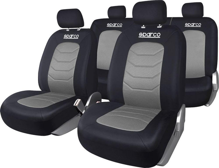 Sparco Sitzbezüge Sparco Schwarz / Grau (11-Teilig) (also kompatibel mit Side-Airbags)