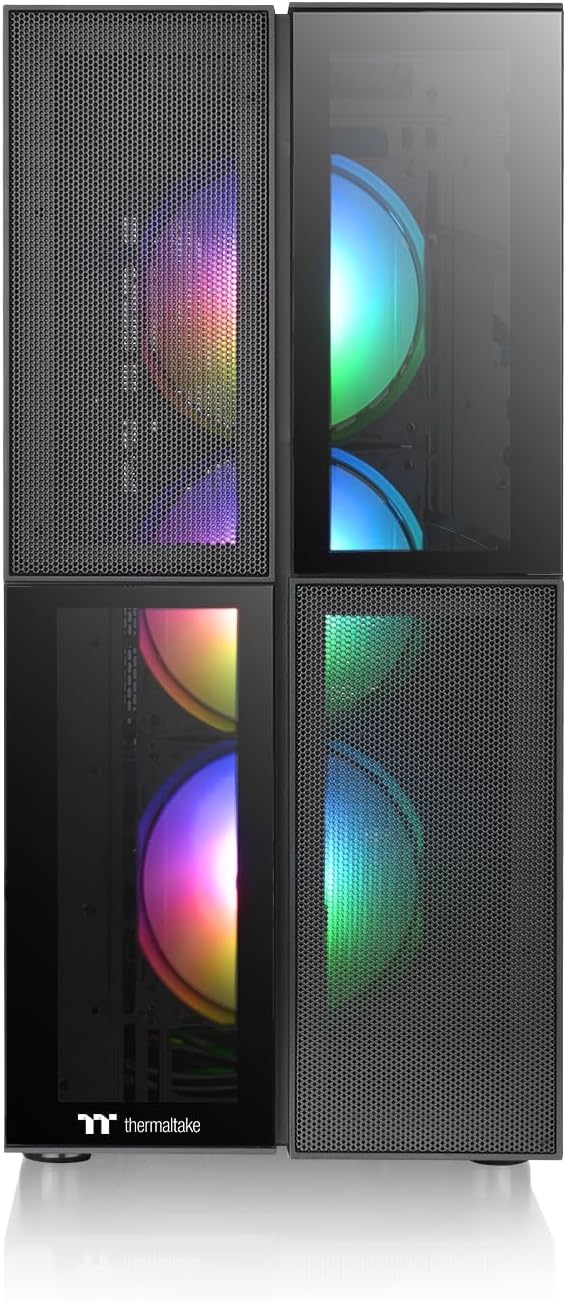 Thermaltake Versa T26 ARGB Black Mid-Tower-ATX-PC-Gehäuse Gehärtetes 4mm Glasseitenteil ATX Schwarz,
