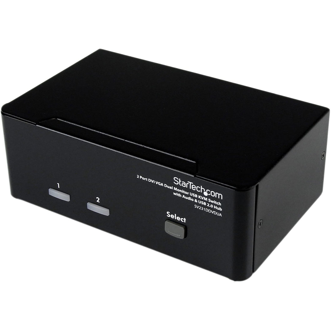 StarTech.com Dual DVI VGA 2 Port Monitor Audio Switch 2-fach KVM Umschalter USB 2.0 1920x1200 - 2 x