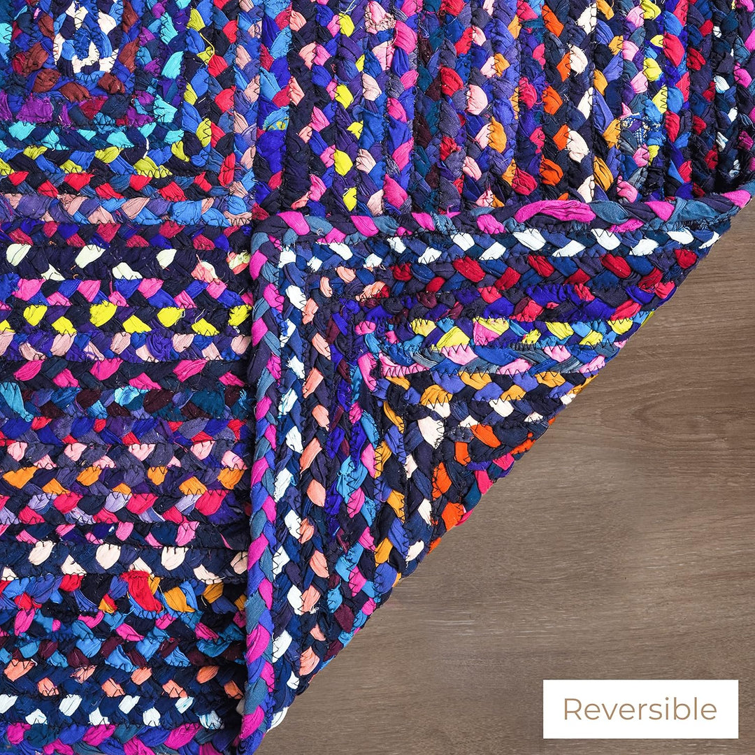 RAJRANG BRINGING RAJASTHAN TO YOU Boho Runner Teppich 2'x 3 'Reversible Hand geflochten 2' x 3' Rech