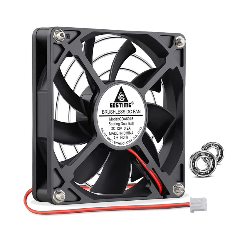 GDSTIME 80mm Lüfter 80mm Computerlüfter 80 x 15mm PC Lüfter Dual Kugellager 8CM Gehäuselüfter 12V Lü