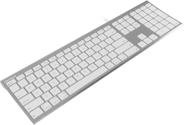 Macally Ultradünne USB-Tastatur mit Kabel, kompatibel mit Apple-Tastatur oder Windows – Tastatur in