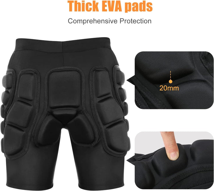 Relaxyee Schützende gepolsterte Shorts, 3D-Schutz, Kurze Hose, Hüftpolster-Kompressionsshorts, Aufpr