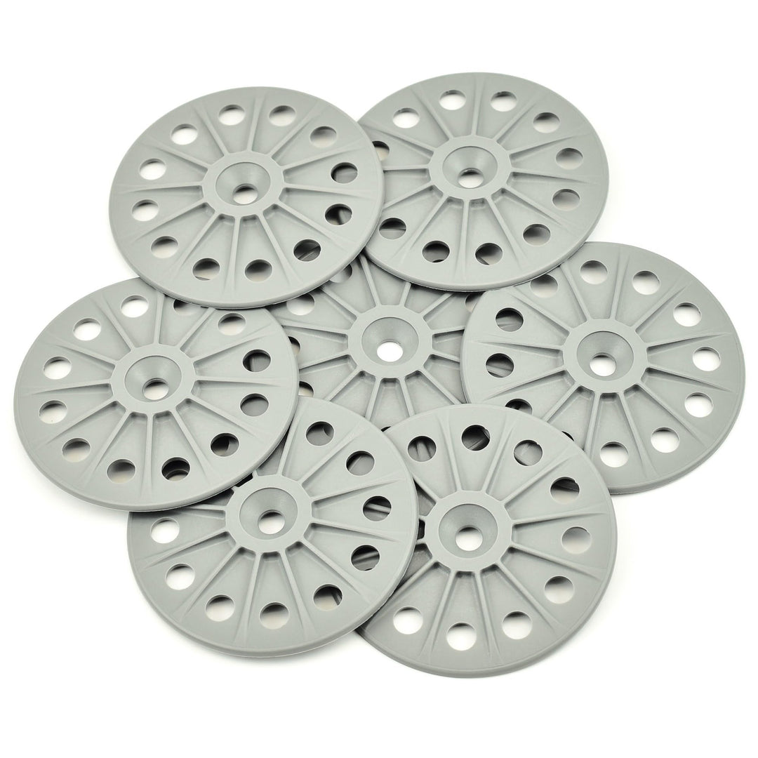 300 Stück 60mm verstärkte 30% Glasfaserscheiben zur Befestigung von starren Dämmplatten, mittelgrau,
