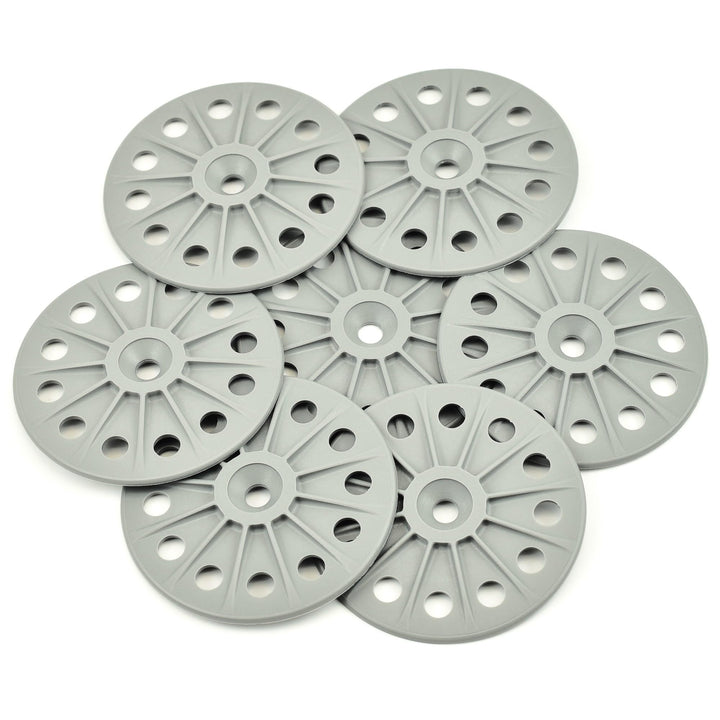 300 Stück 60mm verstärkte 30% Glasfaserscheiben zur Befestigung von starren Dämmplatten, mittelgrau,