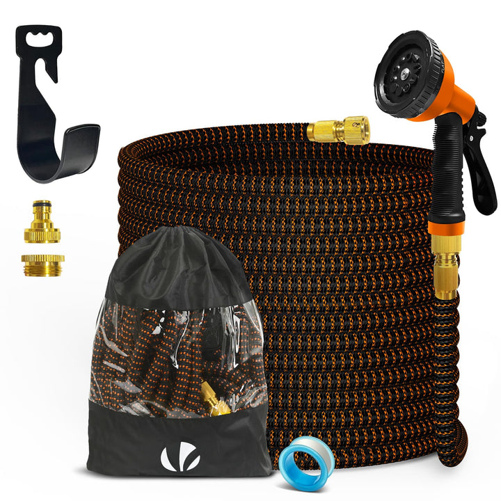 VOUNOT Flexibler Gartenschlauch 15 m, Flexibel Wasserschlauch Dehnbarer mit 10 Sprühfunktionen, 1/2