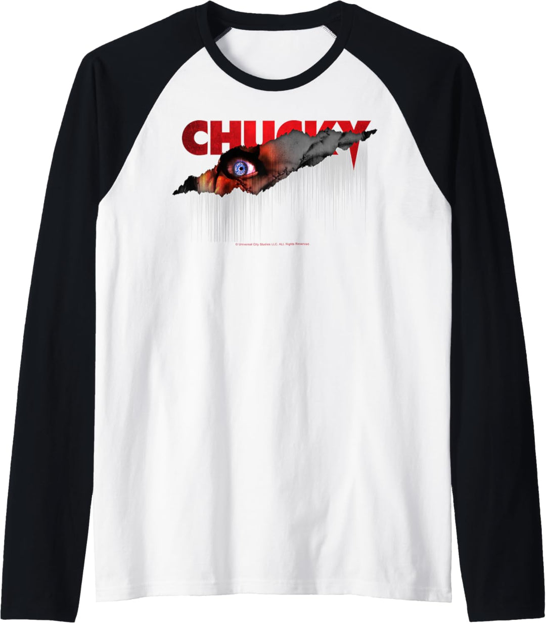 Chucky Shining Blue Eyeball Horror Raglan