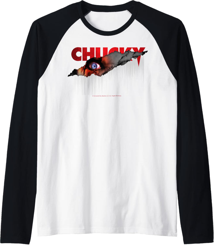 Chucky Shining Blue Eyeball Horror Raglan