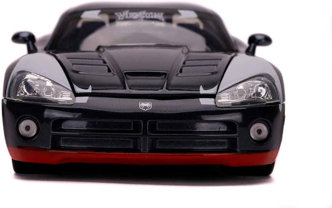 Jada Toys 253225015 Marvel, 2008 Dodge Viper, SRT10, Spielzeugauto, Türen, Kofferraum, Motorhaube zu