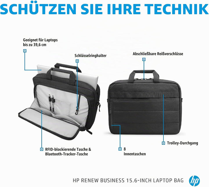 HP Renew Business 15,6 Zoll Laptop-Tasche, Schwarz