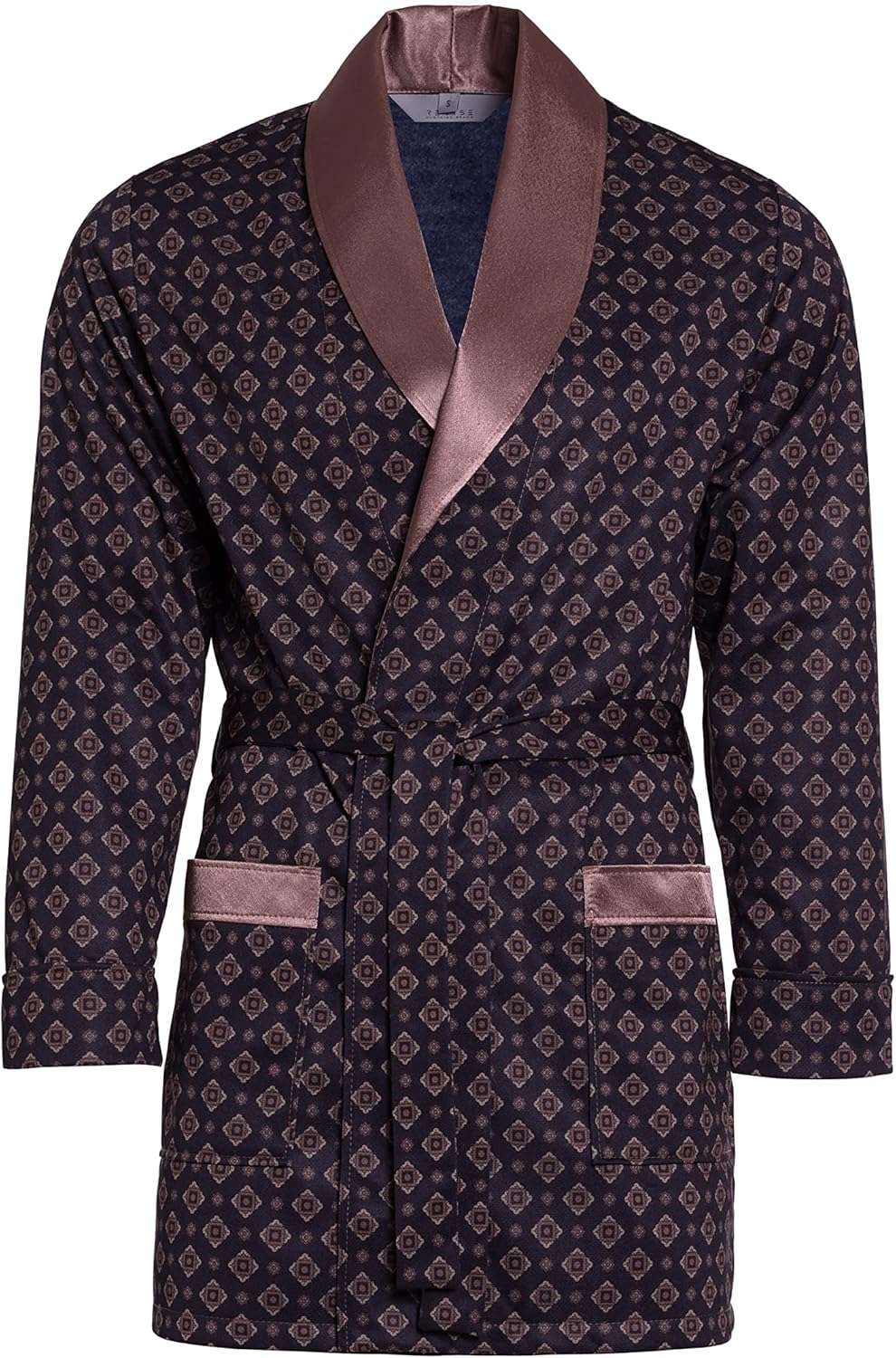 Herren Morgenmantel - Revise Brais RE-503 - Kurz - Dünn und leicht S Schwarz / Gold, S Schwarz / Gol