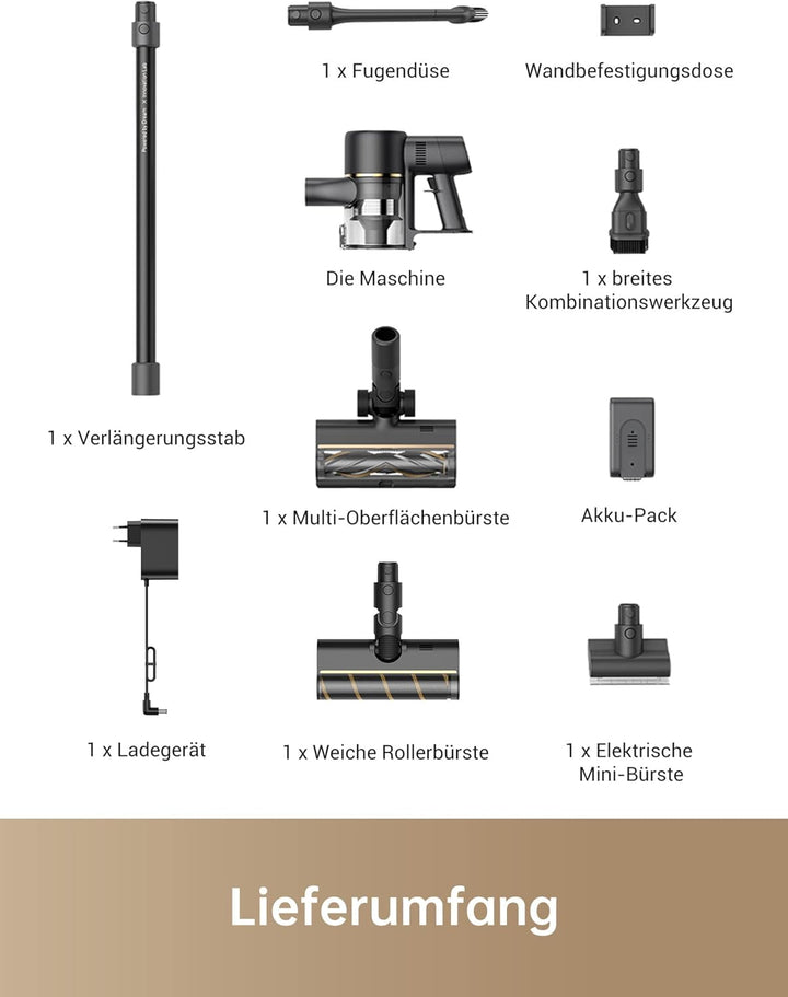 dreame R10 Pro Kabelloser Staubsauger, 20,000PA / 150AW Starke Saugleistung, 65 Min. Laufzeit, Mehrf