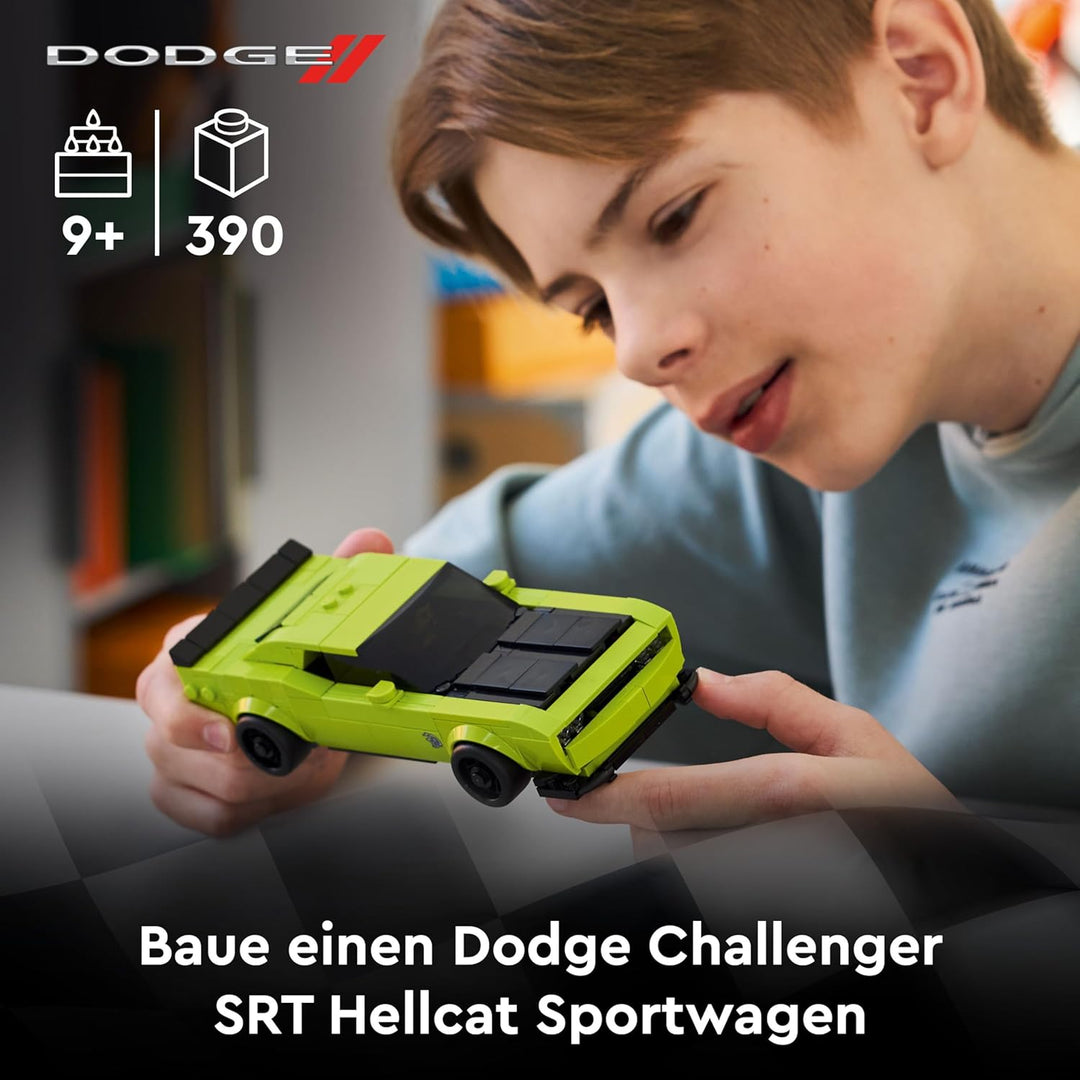 LEGO Speed Champions Dodge Challenger SRT Hellcat Sportwagen - Spielzeugauto mit 1 Minifigur zum Sam