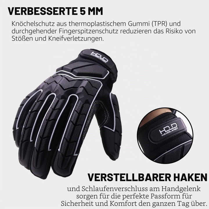 HANDLANDY HLDD Schwere Arbeitshandschuhe, SBR-Polsterung, TPR-Schutzschicht, Anti-Vibrations-Arbeits