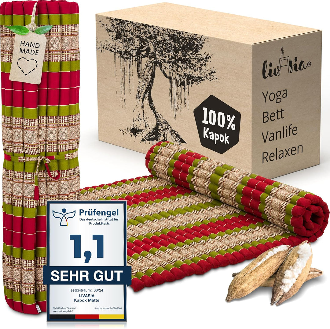 livasia Rollmatte Rollmatratze L-200x110x4,5cm, Gästebett Gästematratze 1 Person, Reisebett Kofferra