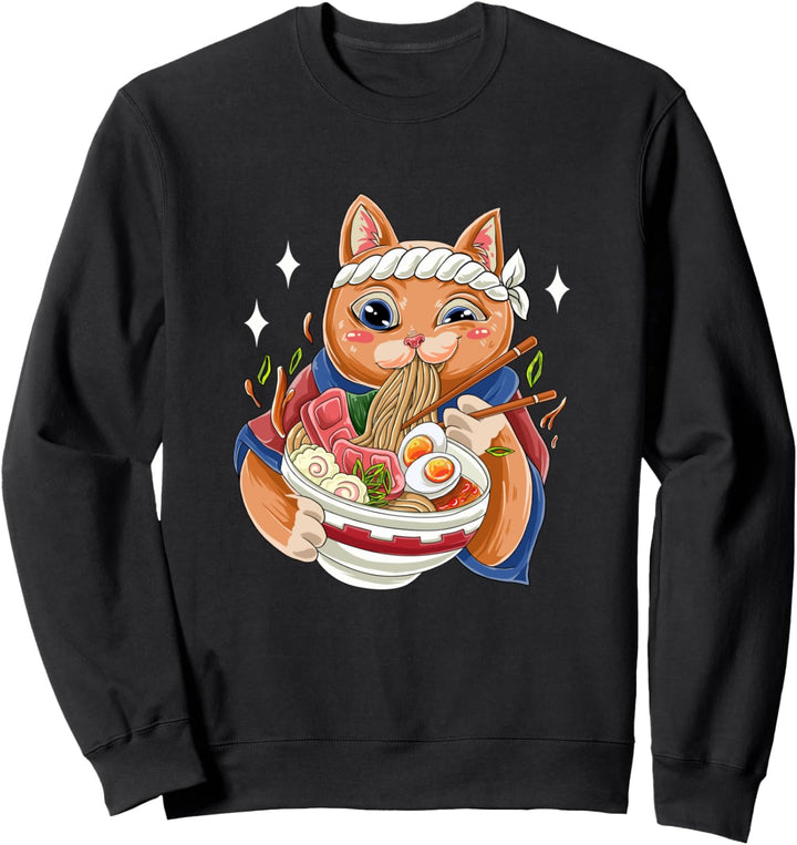 Süsse Kawaii Katze You Maki Miso Happy Lustiges Japan Ramen Sweatshirt