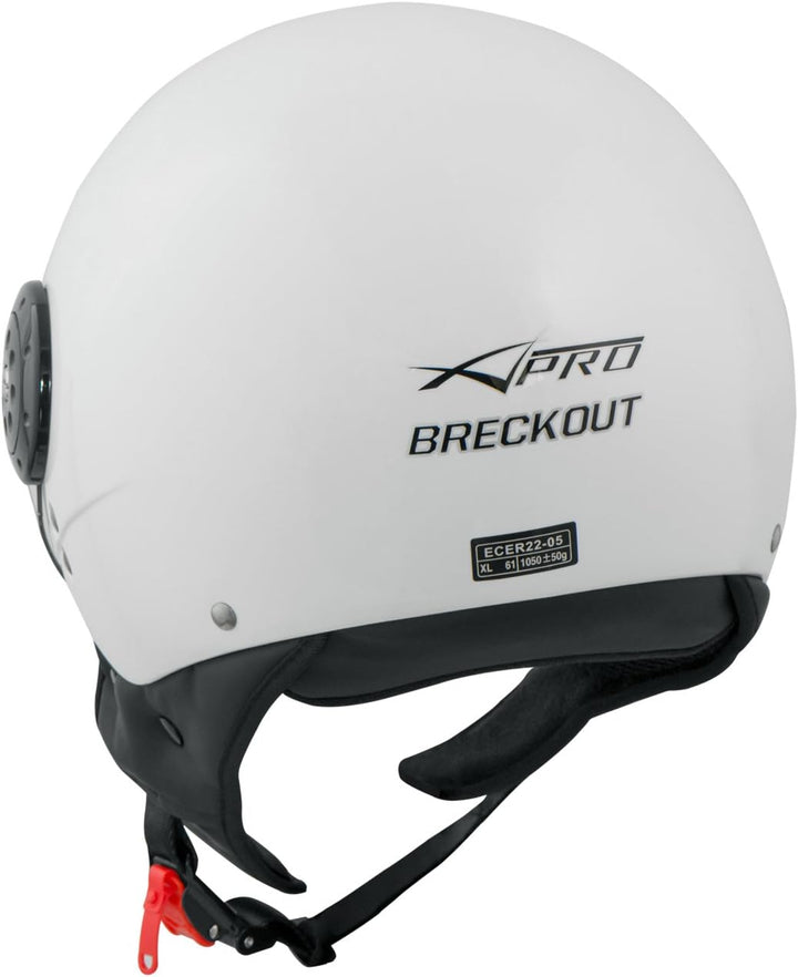 Motorradhelm Motorrad Roller Jet Demi Helm Scooter Homologiert Avio Visor Weiss XL 61 cm (XL) Weiss,