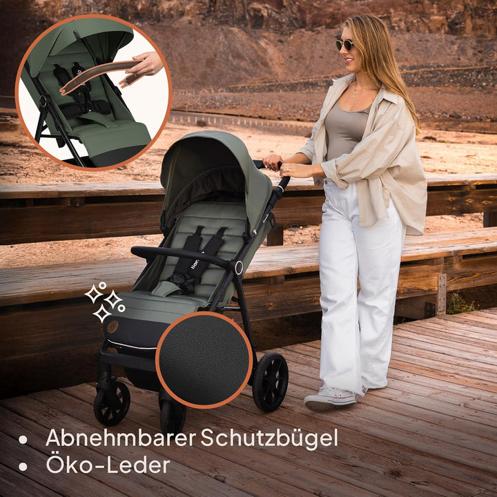 LIONELO IVA Buggy bis zu 22 kg von 6 Monaten bis 4 Jahre Schwenkbare 360° Räder Volle Stossdämpfung