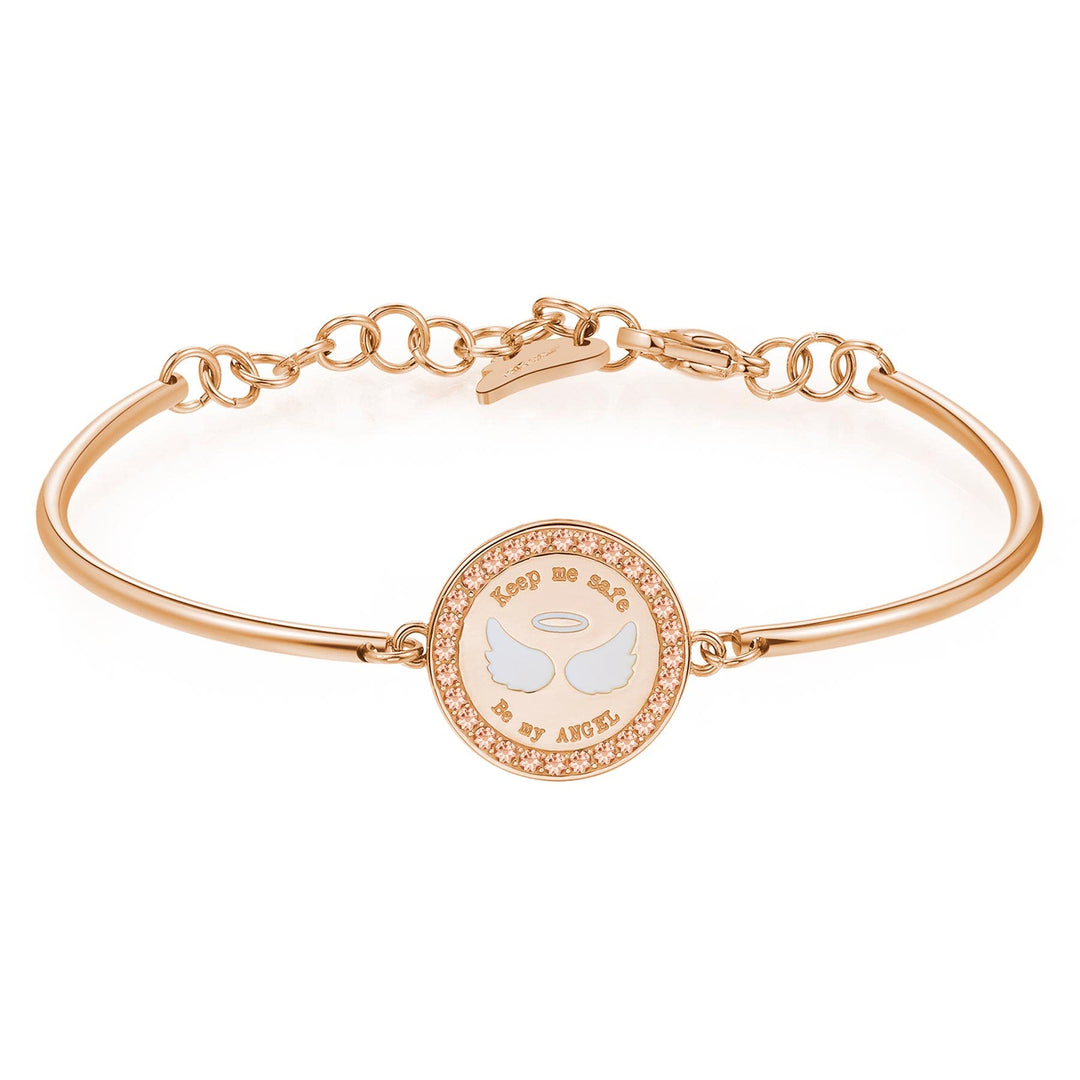 Brosway Bracciale Donna Con incisione Chakra in Acciaio rosa e cristalli BHK252