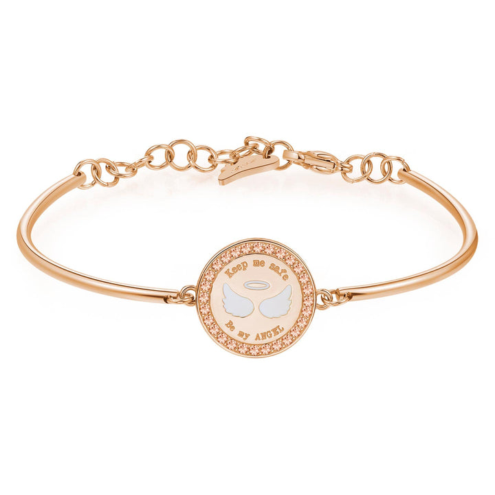Brosway Bracciale Donna Con incisione Chakra in Acciaio rosa e cristalli BHK252