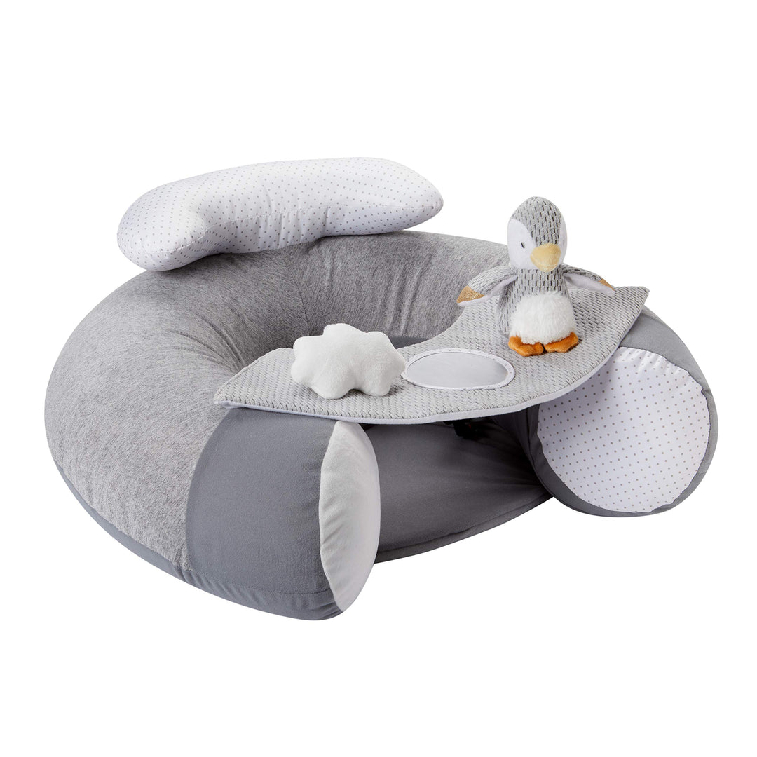 Nuby - Penguin Sit-Me-Up Babysitz - Aufblasbarer Sit & Play Bodensitz mit Tablett und Babyspielzeug