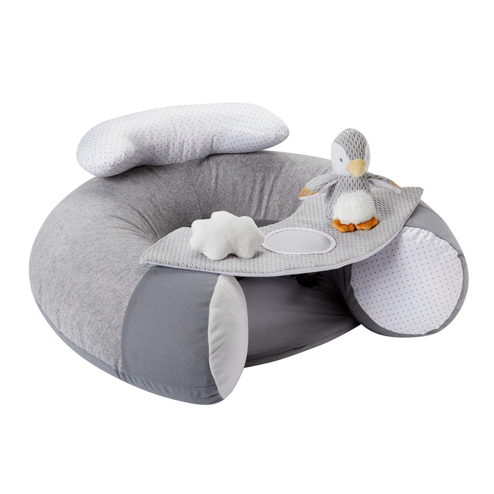 Nuby - Penguin Sit-Me-Up Babysitz - Aufblasbarer Sit & Play Bodensitz mit Tablett und Babyspielzeug