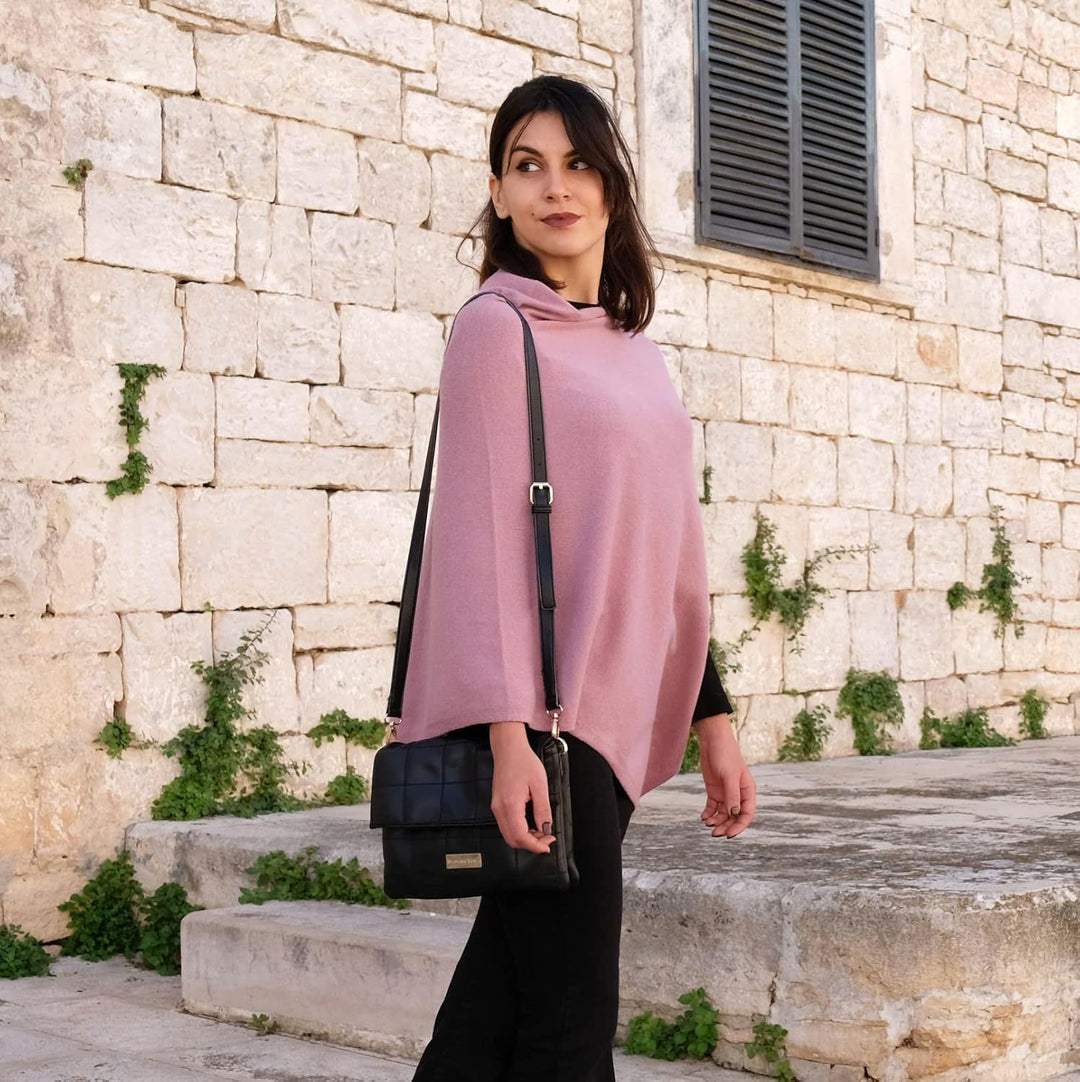 creazioni unique Poncho Damen Winter Elegant und Warm Made IN Italy - Mischung aus Wolle, Viskose un