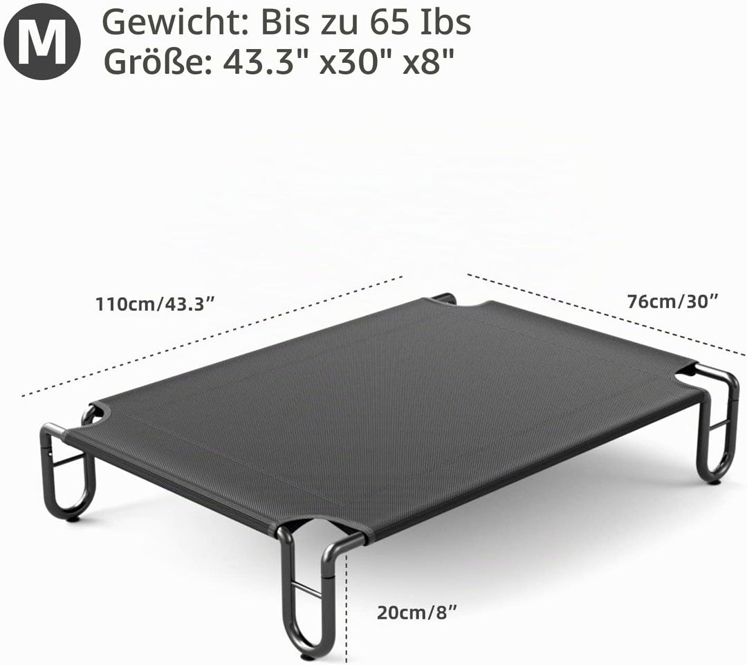 FAYDUDU Hundebett Grosse Hunde Hundeliege Outdoor Erhöhte Hundebett mit Kühlender Wirkung Katzenbett